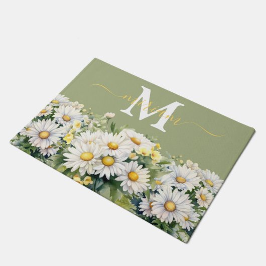 Luxury Kitchen Floor Mat: Daisies Blume Door Mat Fußmatte (Schrägansicht)