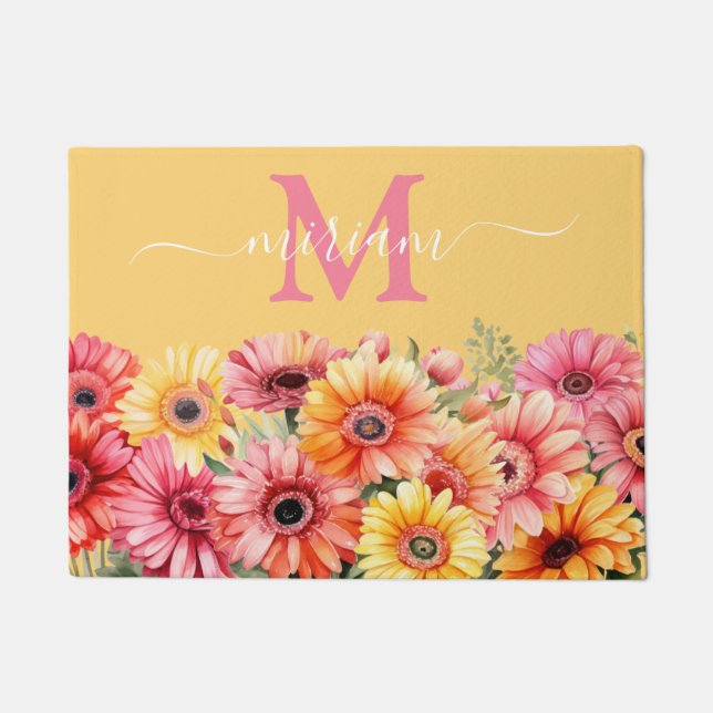 Luxury Kitchen Floor Mat: Gerbera Daisies Door Mat Fußmatte (Vorderseite)