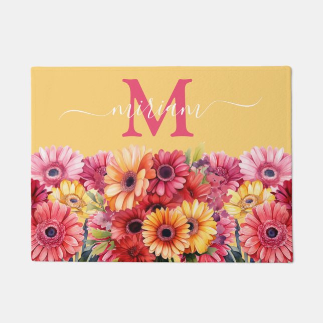 Luxury Kitchen Floor Mat: Gerbera Daisies Door Mat Fußmatte (Vorderseite)