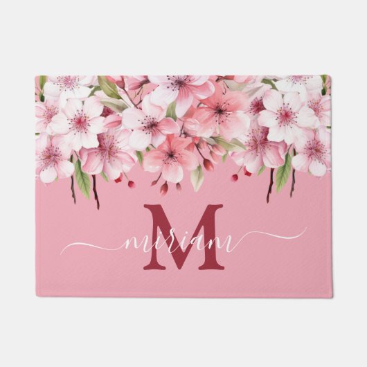 Luxury Kitchen Floor Mat: Kirschblüten Blume Fußmatte (Vorderseite)