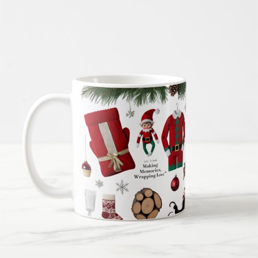 Luxury Knitted Elf Team Holiday Collage Classic Kaffeetasse (Links)