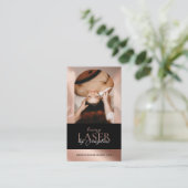 Luxury Laser Technician Spa Arch Photo Black Rose Visitenkarte (Stehend Vorderseite)
