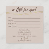 Luxury Lash Technician Gift Certificate Card Treuekarte (Rückseite)
