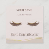 Luxury Lash Technician Gift Certificate Card Treuekarte (Vorderseite)