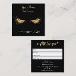 Luxury Lash Technician Gift Certificate Card Treuekarte