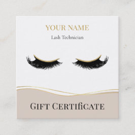 Luxury Lash Technician Gift Certificate Card Treuekarte