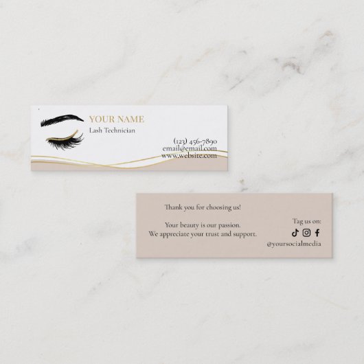 Luxury Lash Technician Thank you Card Treuekarte (Vorne/Hinten)
