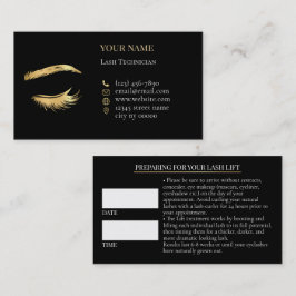 Luxury Lashes Before care Appointment Card Terminkarte