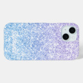 Luxury Lavender Pale Blue Glitzer Gradient Case-Mate iPhone Hülle (Rückseite (Horizontal))