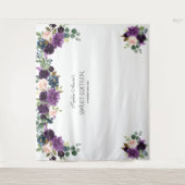 Luxury Lavender Pink Blue Floral Sweet 16 Prop Wandteppich (Vorderseite)