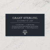 Luxury Lawyer Attorney at Law Black Silver Visitenkarte (Vorderseite)