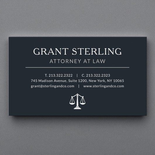Luxury Lawyer Attorney at Law Black Silver Visitenkarte