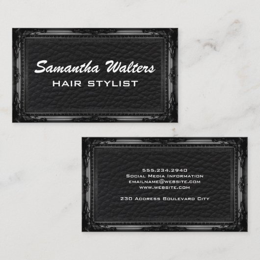 Luxury Leather | Antike Rahmen Visitenkarte (Vorne/Hinten)