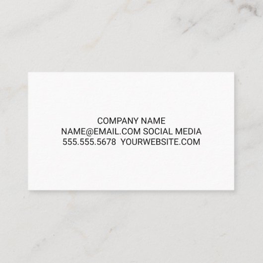 Luxury Leather | Marmorplatte | Monogramm Visitenkarte (Rückseite)