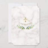 Luxury Lemon Branches Gold Cross Bestätigung Einladung (Rückseite)