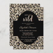 Luxury Let's Get Wild Glitzer Leopard Print Einladung (Vorne/Hinten)