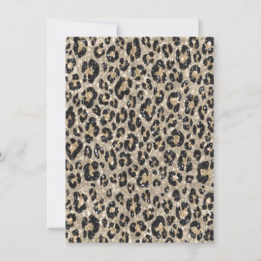Luxury Let's Get Wild Glitzer Leopard Print Einladung (Rückseite)