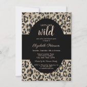 Luxury Let's Get Wild Glitzer Leopard Print Einladung (Vorderseite)
