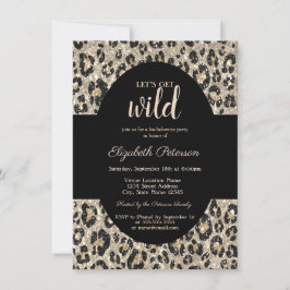 Luxury Let's Get Wild Glitzer Leopard Print Einladung
