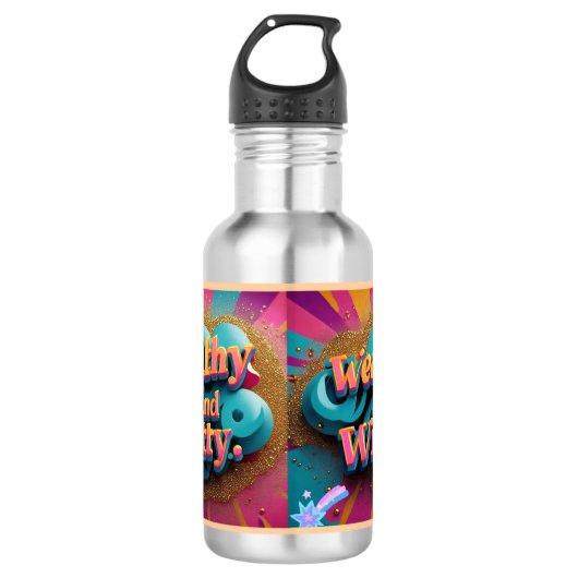 "Luxury Lifestyle Jokes" Edelstahlflasche (Vorderseite)