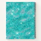 Luxury Light Blue Shimmering Sequins Individuelle Notizblock (Rückseite)