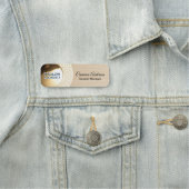 Luxury Light Wood Gold Lattice Name Tag Namensschild (Beispiel)