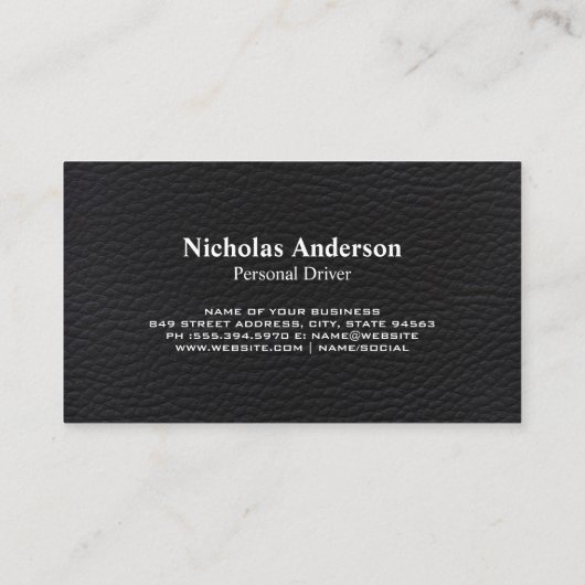 Luxury Limousine | Leder Visitenkarte (Rückseite)