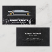 Luxury Limousine | Treiber | Leder Visitenkarte (Vorne/Hinten)