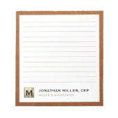 Luxury Lined Name Company Notizblock (Vorderseite)