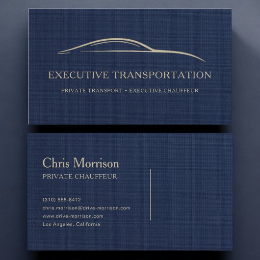 Luxury Linen Executive Transport Navy Blue Visitenkarte