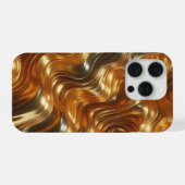 Luxury Liquid Gold Waves - Seamless Metallic Fluid iPhone Hülle (Rückseite (Horizontal))