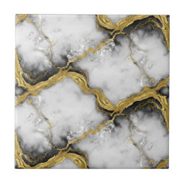 Luxury Liquid Gold White Marble Elegant Fliese