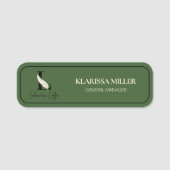 Luxury Lodge Custom Logo Green Employee Namensschild (Vorderseite)