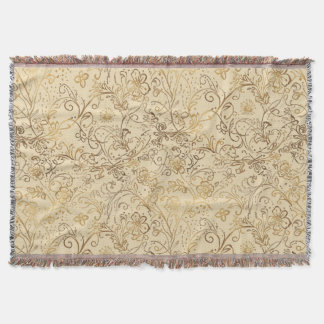 Luxury, Lovely Gold Flowers Pattern Decke