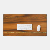 Luxury Mahogany Wood Texture 2 Gold Accent Schreibtischunterlage (Tastatur & Maus)