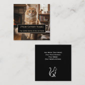 Luxury Maine Coon Cattery Photo Business Card Quadratische Visitenkarte (Vorne/Hinten)