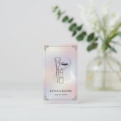 Luxury Makeup Artist with QR Code | Holographic Visitenkarte (Stehend Vorderseite)