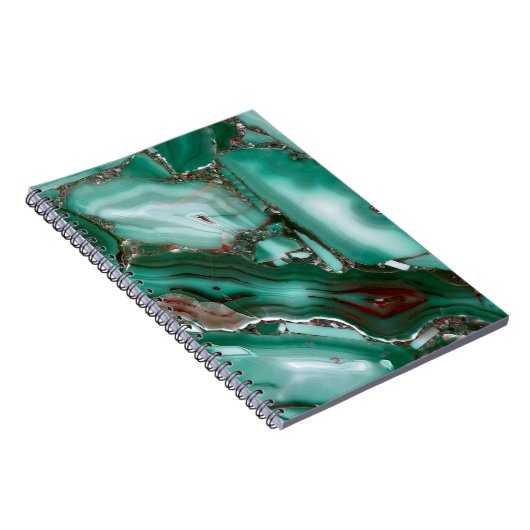 Luxury Malachite Gemstone Agate Marble Notizblock (Rechte Seite)