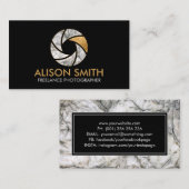 Luxury Marble Camera Shutter Fotograf Visitenkarte (Vorne/Hinten)