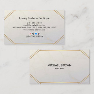 Luxury Marble Gold Fashion Boutique Business Card Visitenkarte
