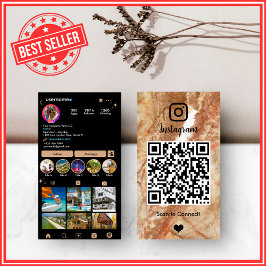 LUXURY Marble Instagram QR Code Visitenkarte