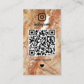 LUXURY Marble Instagram QR Code Visitenkarte (Rückseite)