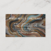 Luxury Marble Makeup Artist & Hair Stylist Visitenkarte (Rückseite)