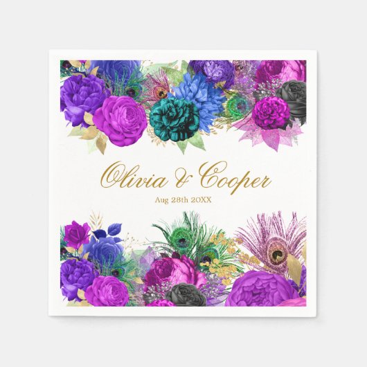 Luxury Mardi Gras Gold Wedding Serviette (Vorderseite)