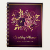 Luxury Maroon & Gold Wedding Planner Book Planer (Vorderseite)