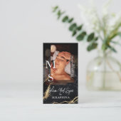 Luxury Med Spa Esthetician Black Gold Agate Visitenkarte (Stehend Vorderseite)