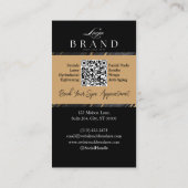 Luxury Med Spa Esthetician Black Gold Agate Visitenkarte (Rückseite)