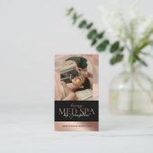 Luxury Med Spa Wellness Arch Luxe Photo Black Rose Visitenkarte (Stehend Vorderseite)