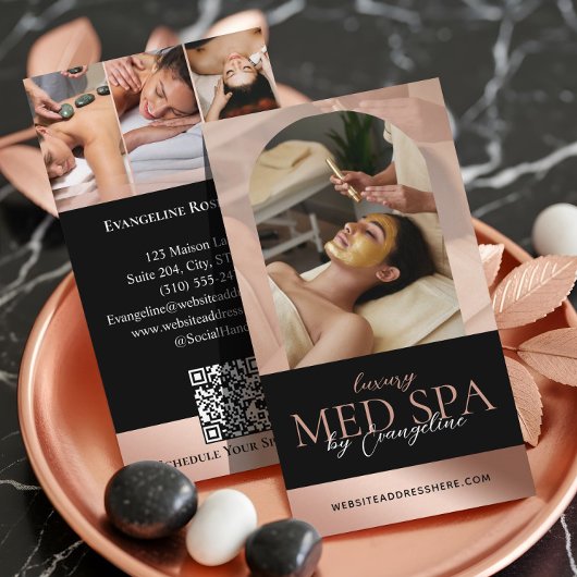 Luxury Med Spa Wellness Arch Luxe Photo Black Rose Visitenkarte