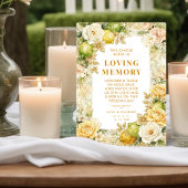 Luxury Mediterranean Lemons & Flowers Memorial Fotoplatte